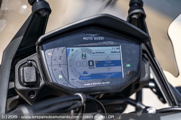Instrumentation de la Moto Guzzi V85 TT